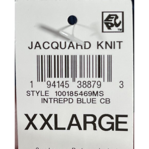 JM Collection Womens Sz XXL Jacquard Knit Floral Top Intrepid Blue CB Polyester - Picture 10 of 10